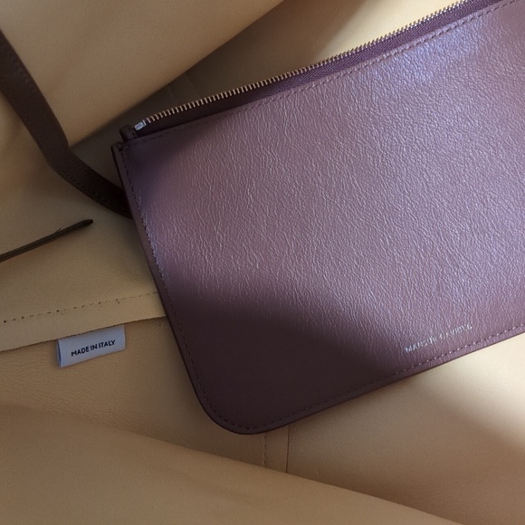 Mansur Gavriel Brown Leather Tote Bag, Yellow Interior - Picture 7 of 7